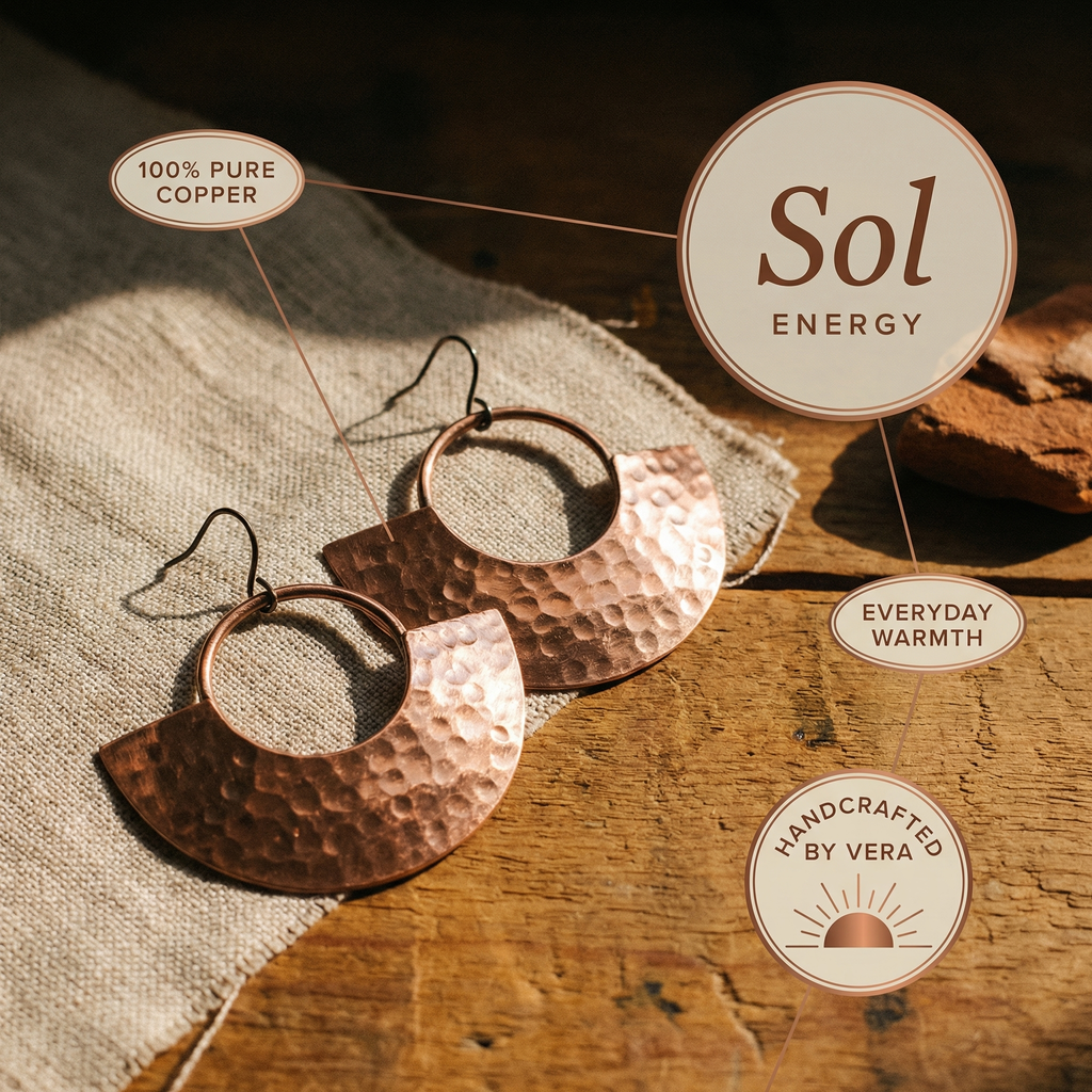 Elsie's Sol Copper Earrings