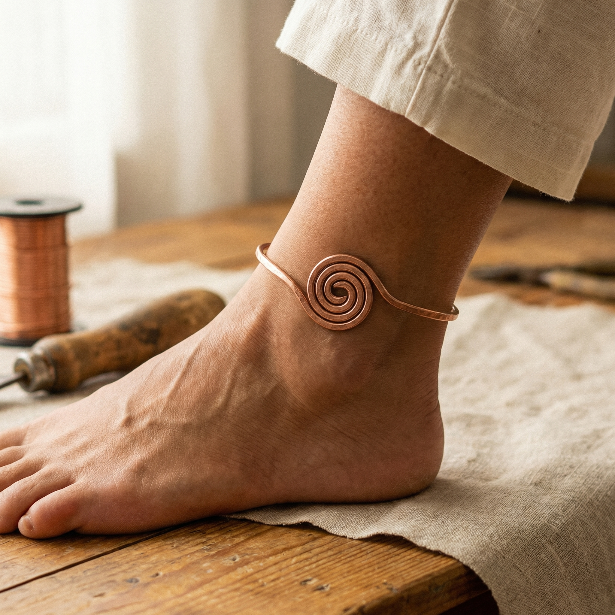 Elsie's Coil Copper Anklet