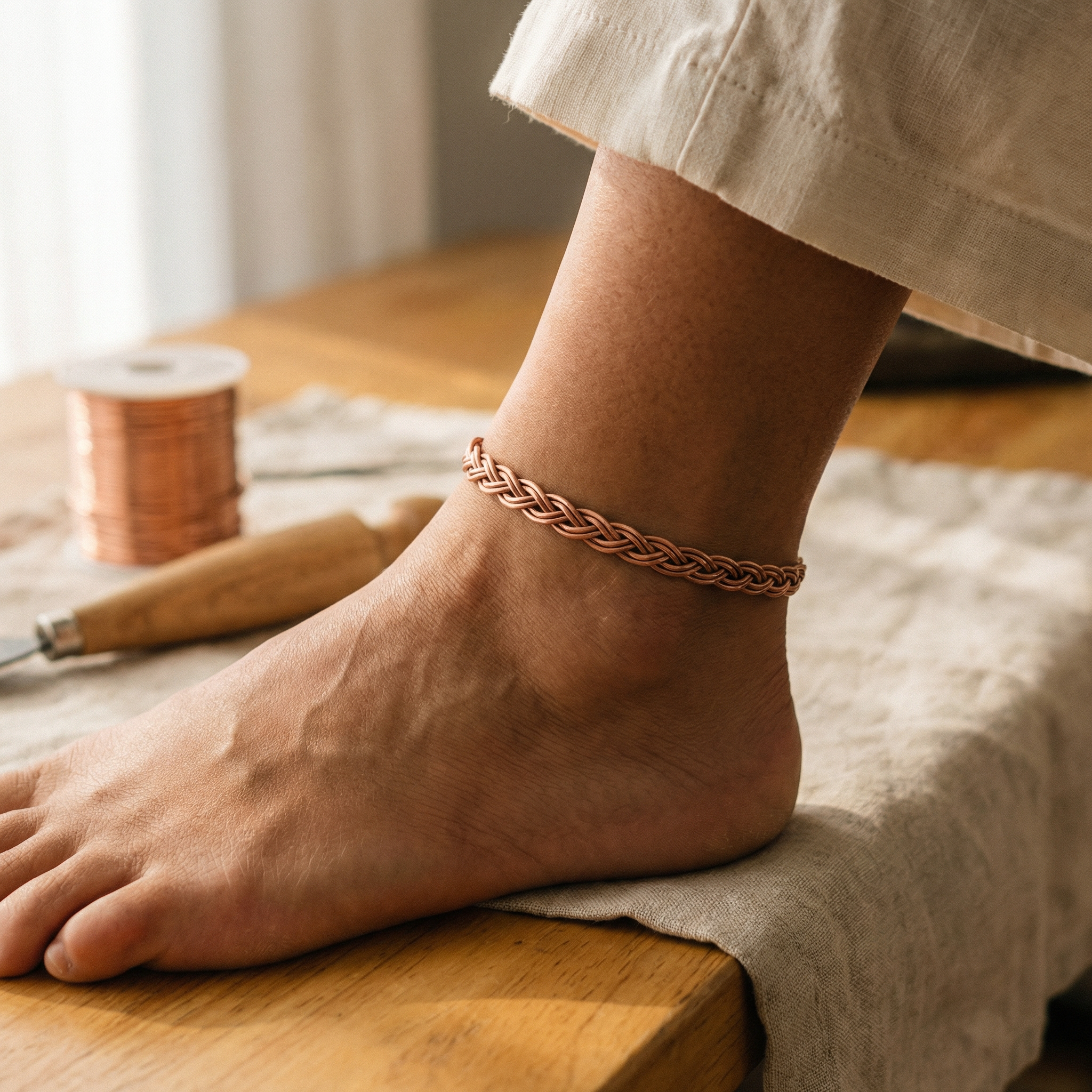 Elsie's Reed Copper Anklet