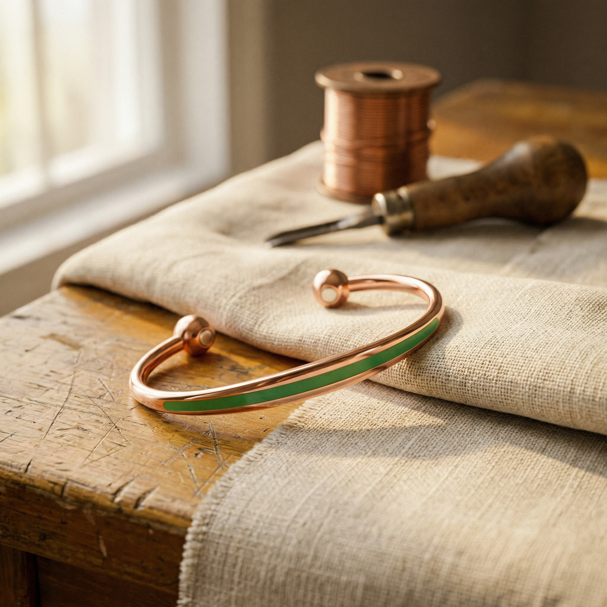 Elsie's Jade Copper Bracelet