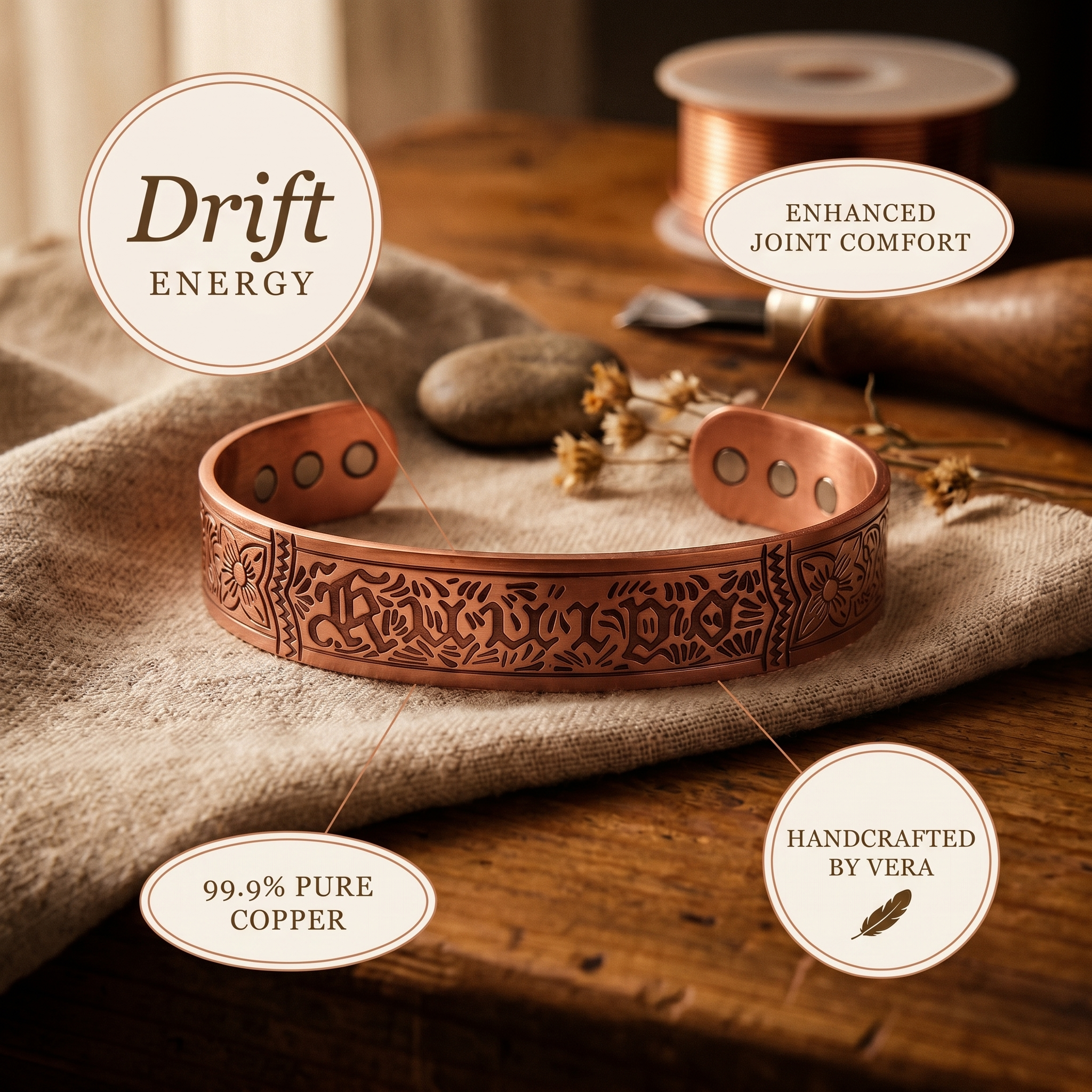 Elsie's Drift Copper Bracelet
