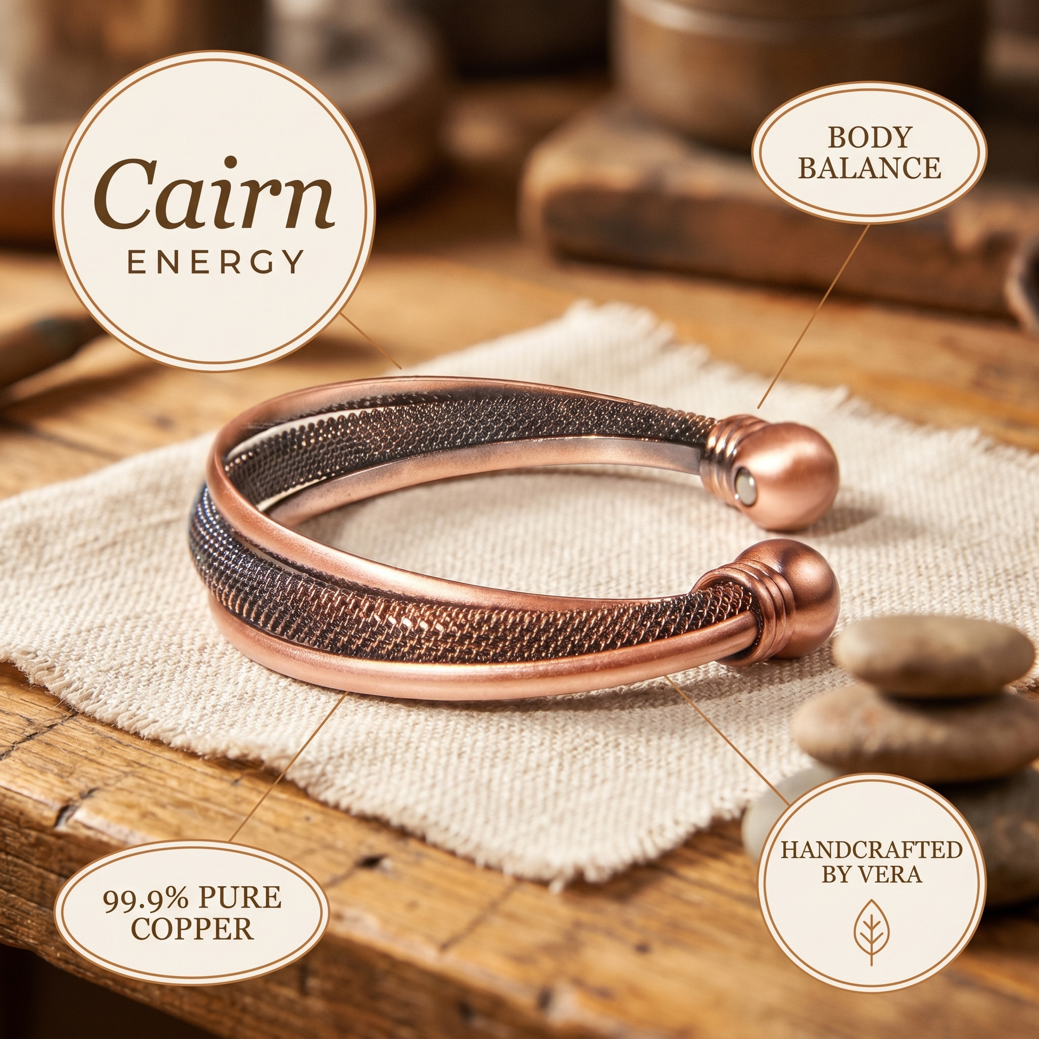 Elsie's Cairn Copper Bracelet