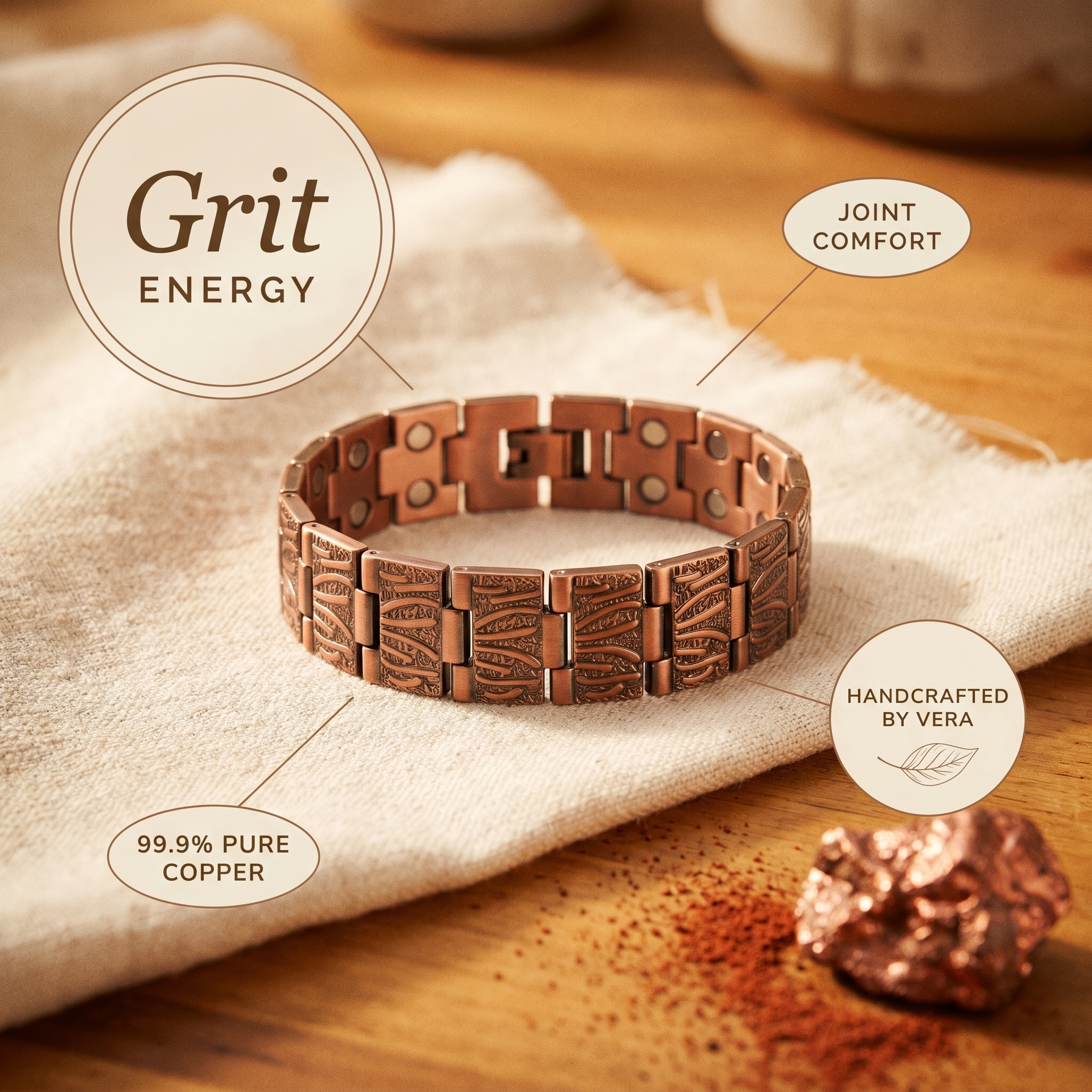 Elsie's Grit Men's Copper Bracelet